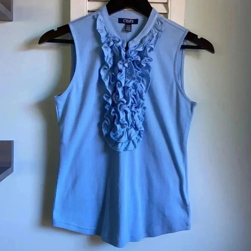 Chaps | Ruffle Front Sleeveless  Top